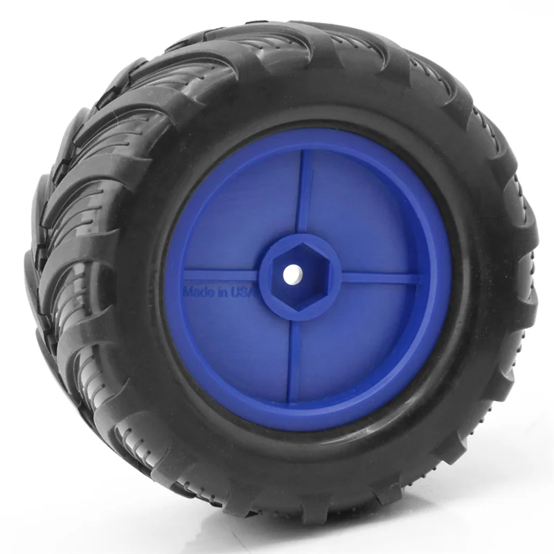 ODIES-4Pcs 100 มม.1/10 รถบรรทุกมอนสเตอร์ Buggy ยางล้อ 12Mm Hex สําหรับ 1/18 Losi Mini LMT RC รถอัพเกรดเปลี่ยน,สีฟ้า