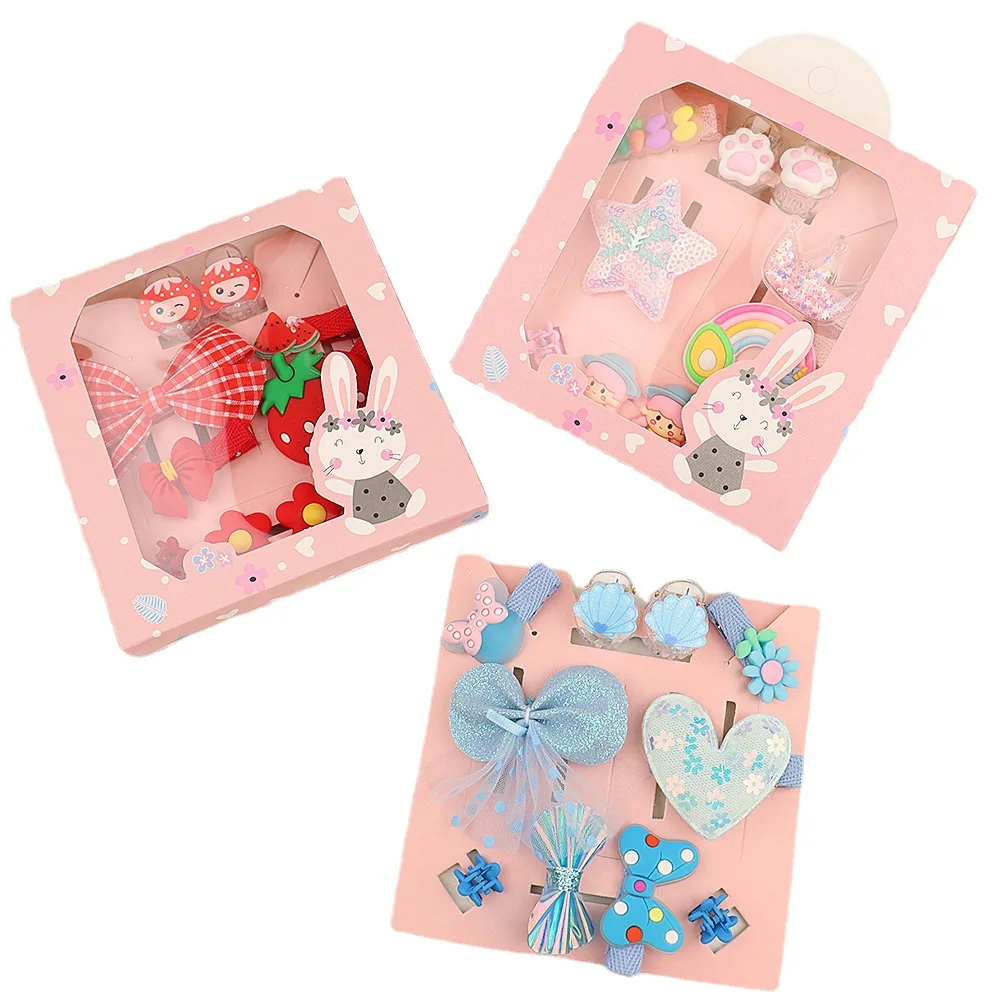 Korean Version Trendy Resin Cartoon Animal Duckbill Clip Set Birthday Party Creative Hair Clip 10PCS Cute Girl Hair Accessories