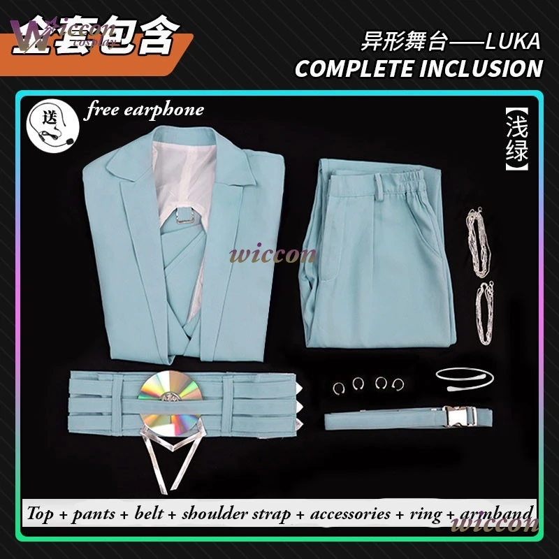Anime Luka Cos Alien Stage Luka R7 Cosplay Costume Luka Wig Luka White Suit Blue Suit Halloween Party Role Play Outfit For Men — zdjęcie 5
