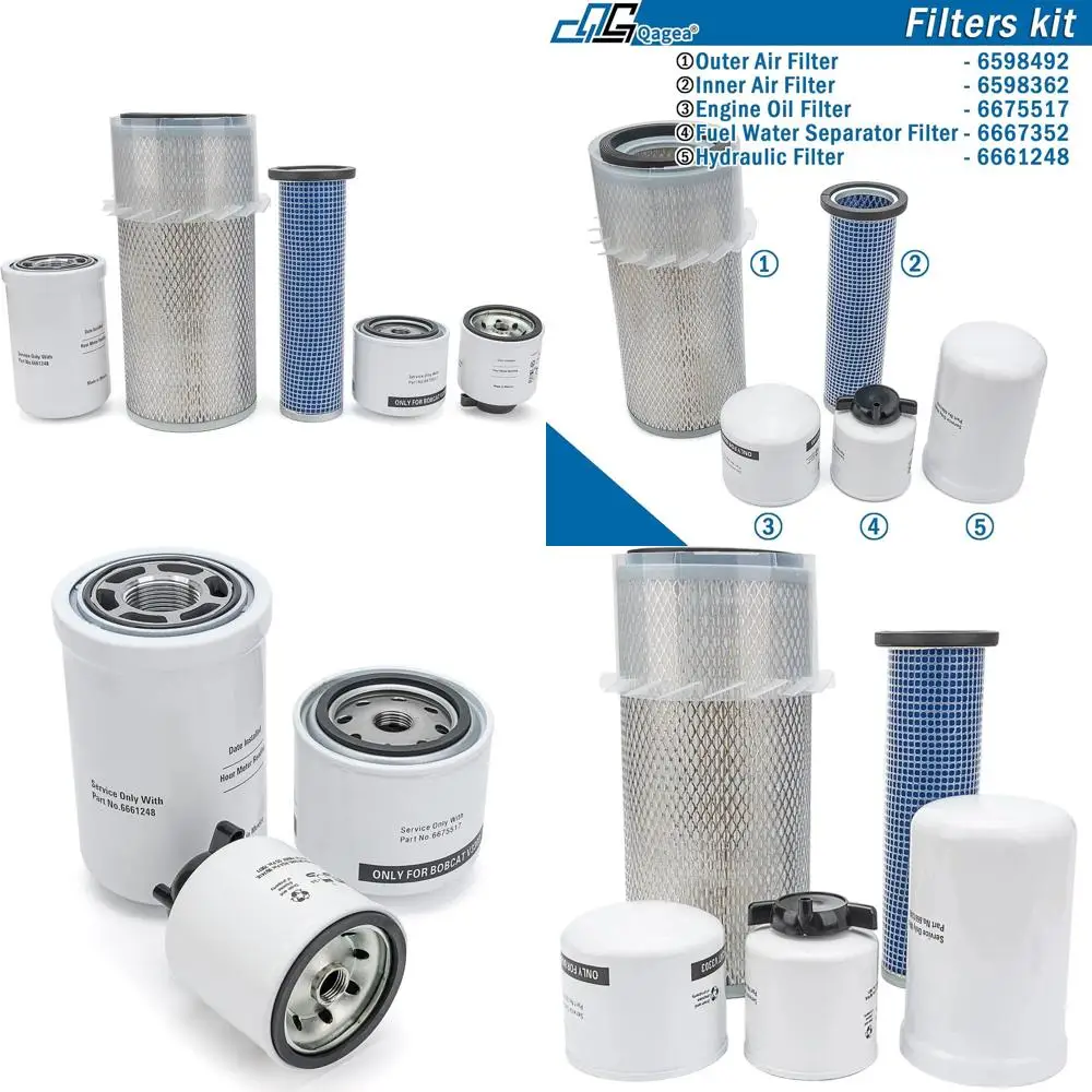 

Universal Skid Steer Filters Kit Replaces 6598362, 6598492, 6675517, 6667352, 6661248 for Various Models