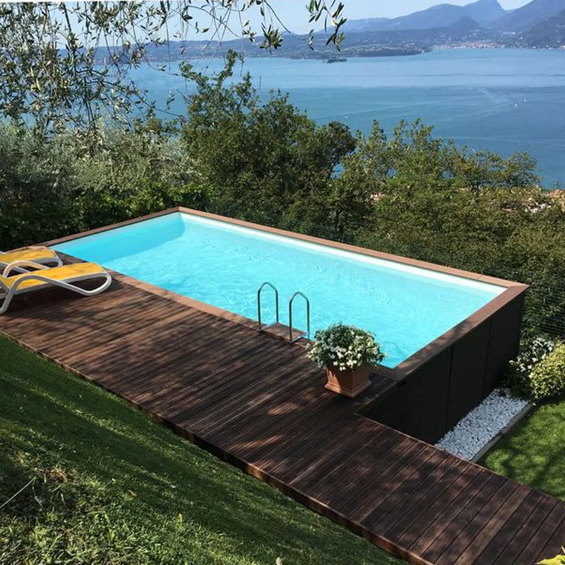 Luxury Spa-Integrated Container Pool 40 Foot Swimming Pool with Jacuzzi Jets for Relaxation in Resort Settings