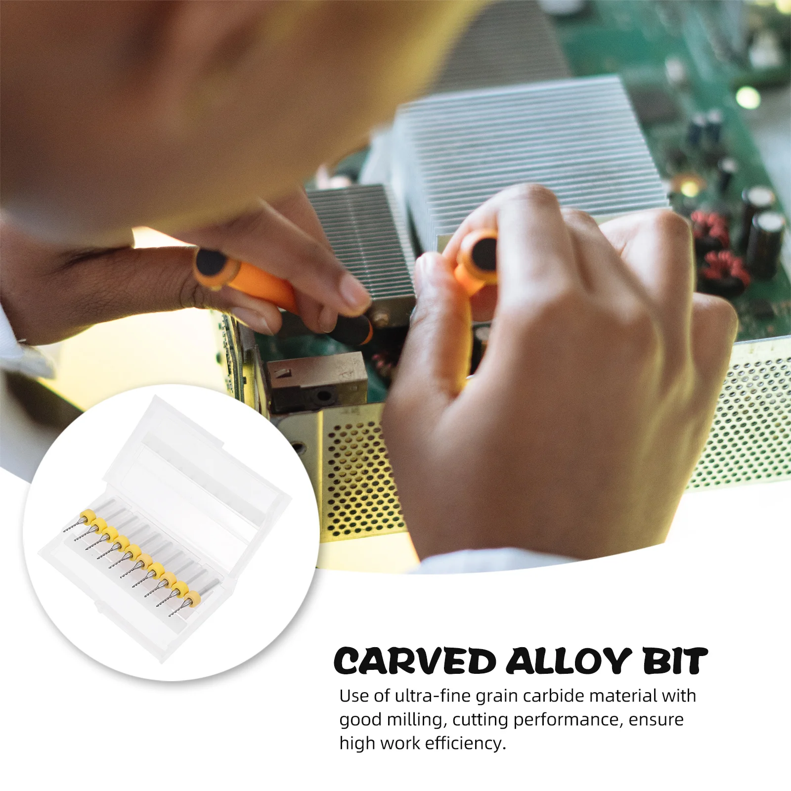 10Pcs 1.0mm Pcb Drill Bits Ultra Fine Grain Carbide for Clean Neat Milling Cutting Performance Woodworking Tools