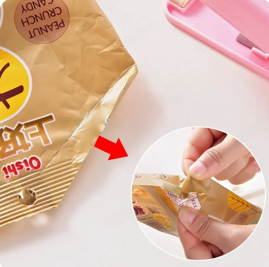 Mini Plastic Bag Sealer Machine Storage Bag Clip Sealing Machine Portable Sealer Packing Seal for Food Snack Kitchen Gadgets