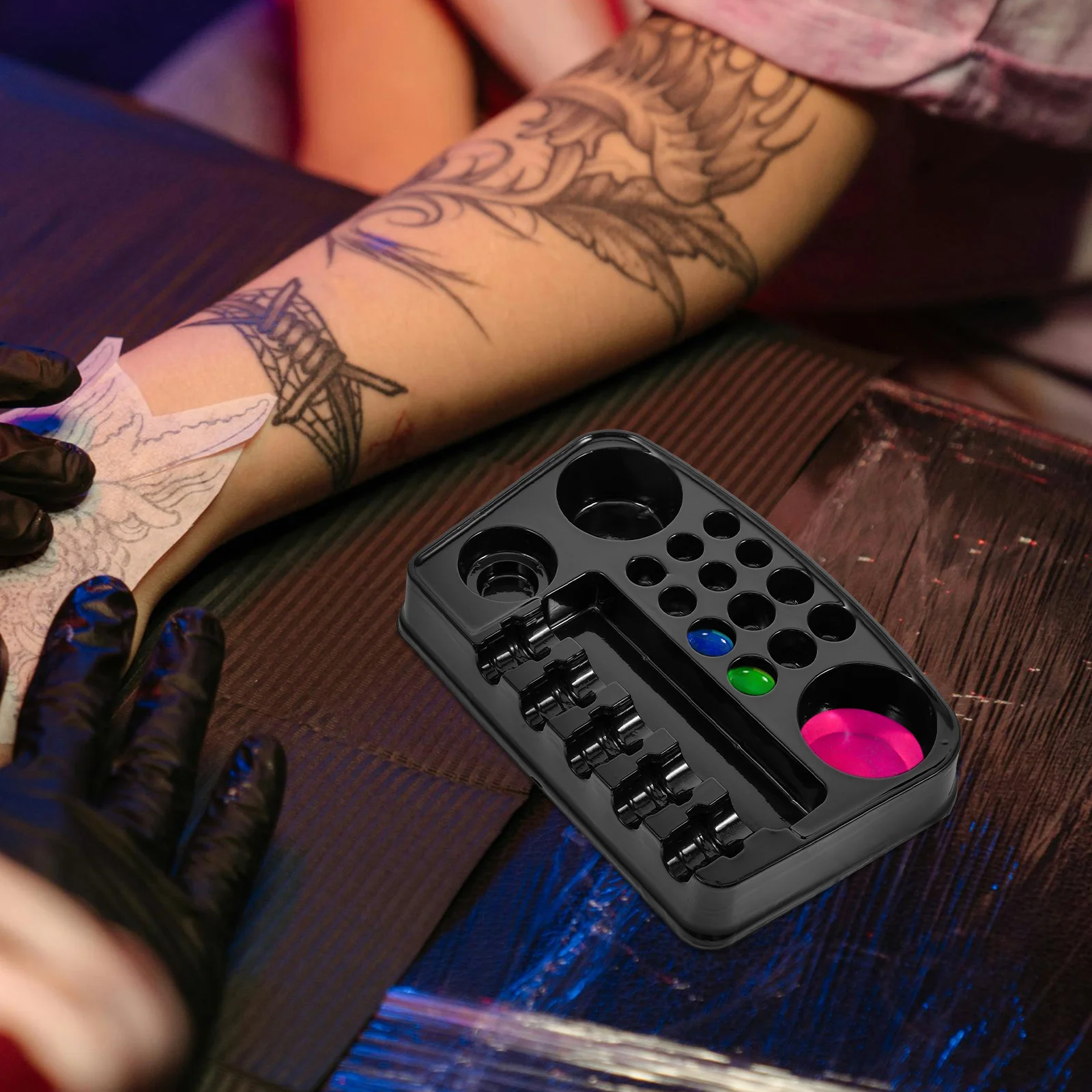 12 قطعة لوحة حبر الوشم حاويات الصباغ الصغيرة السميكة المتاح استخدام صينية حبر مريحة لمستلزمات الوشم التبعي