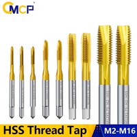 CMCP Thread Tap HSS 6542 Screw Tap Straight Flute Metric Tap Drill Hand Tool M2 M2.5 M3 M3.5 M4 M5 M6 M8 M10 M12 M14 M16