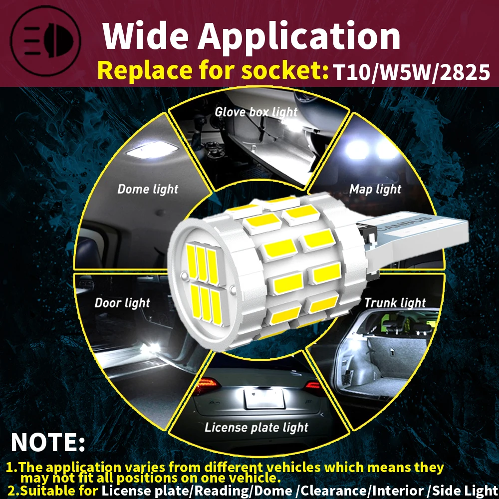 2x T10 W Led Canbus Clearance Licht Parkeerlamp Auto Interieur Lamp Voor Mercedes Benz W204 W211 W212 W203 W176 W124 W210 W164