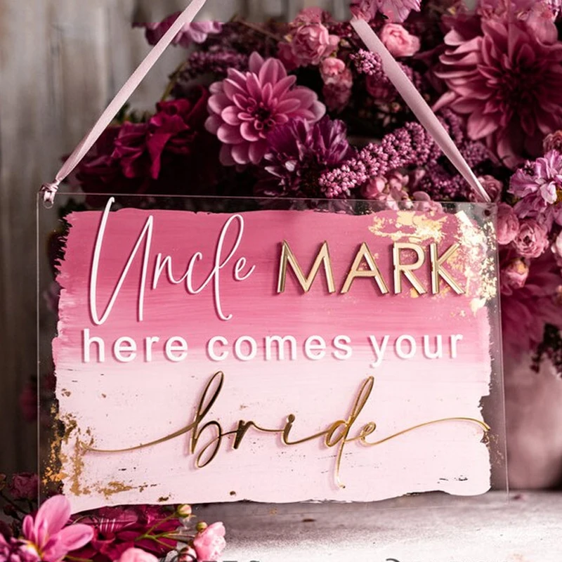 

dusty rose clear flower girl sign,mauve acrylic Page boy sign,plum page boy wedding day sign,boho wedding decor for flower girl