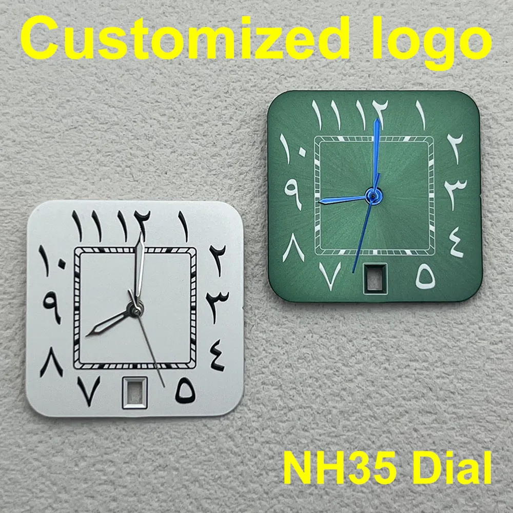 

NEW NH35 dial square dial Arabic dial 27mm men's watch suitable for NH35 movement sports business watch accessories