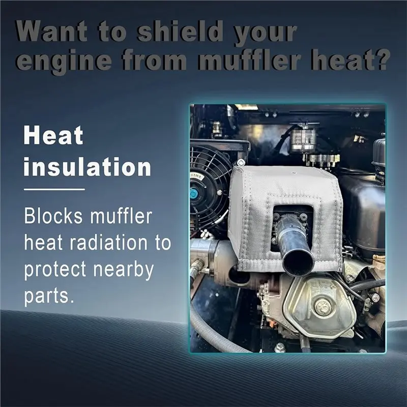 Muffler Blanket For Small Equipment For Mini Excavator Skid Steer Rato 420Cc& Predator, Cover Heat Shield Wrap Design