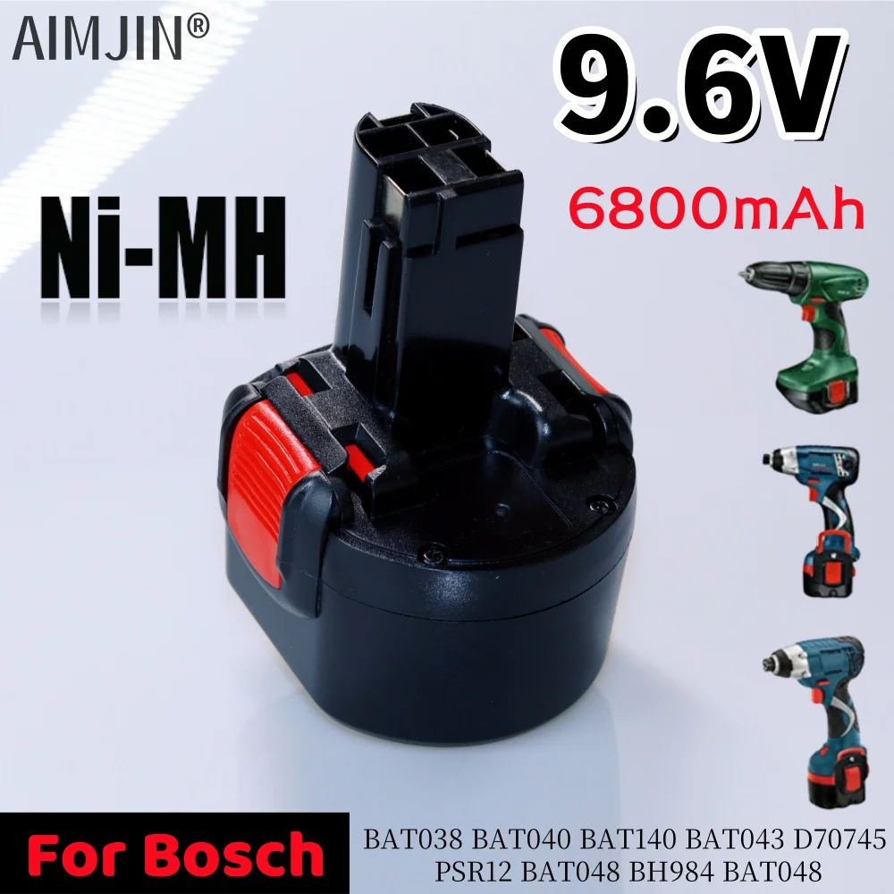 

Аккумулятор BAT048 9.6V 6800mAh, замена для Bosch BAT048 BAT100 BAT119 2607335272 2607335461 GSR 9.6VE-2 PSR 9.6VE-2 PSR960