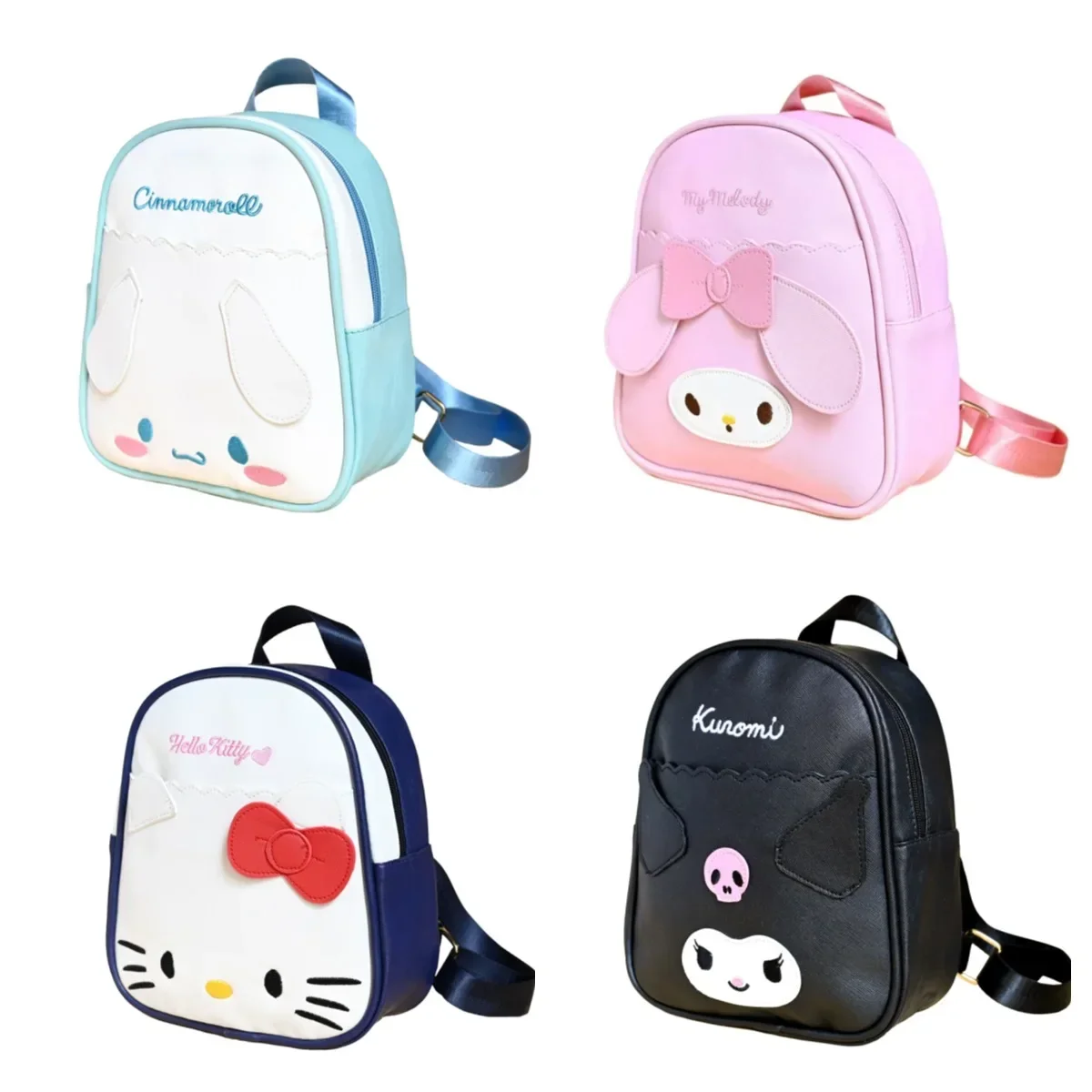 Sanrio Kids Backpack Girls Hello Kitty Schoold Bags for Boys My Melody Kuromi Cinnamoroll Kawaii Toddler Backpack Cute Cases PU