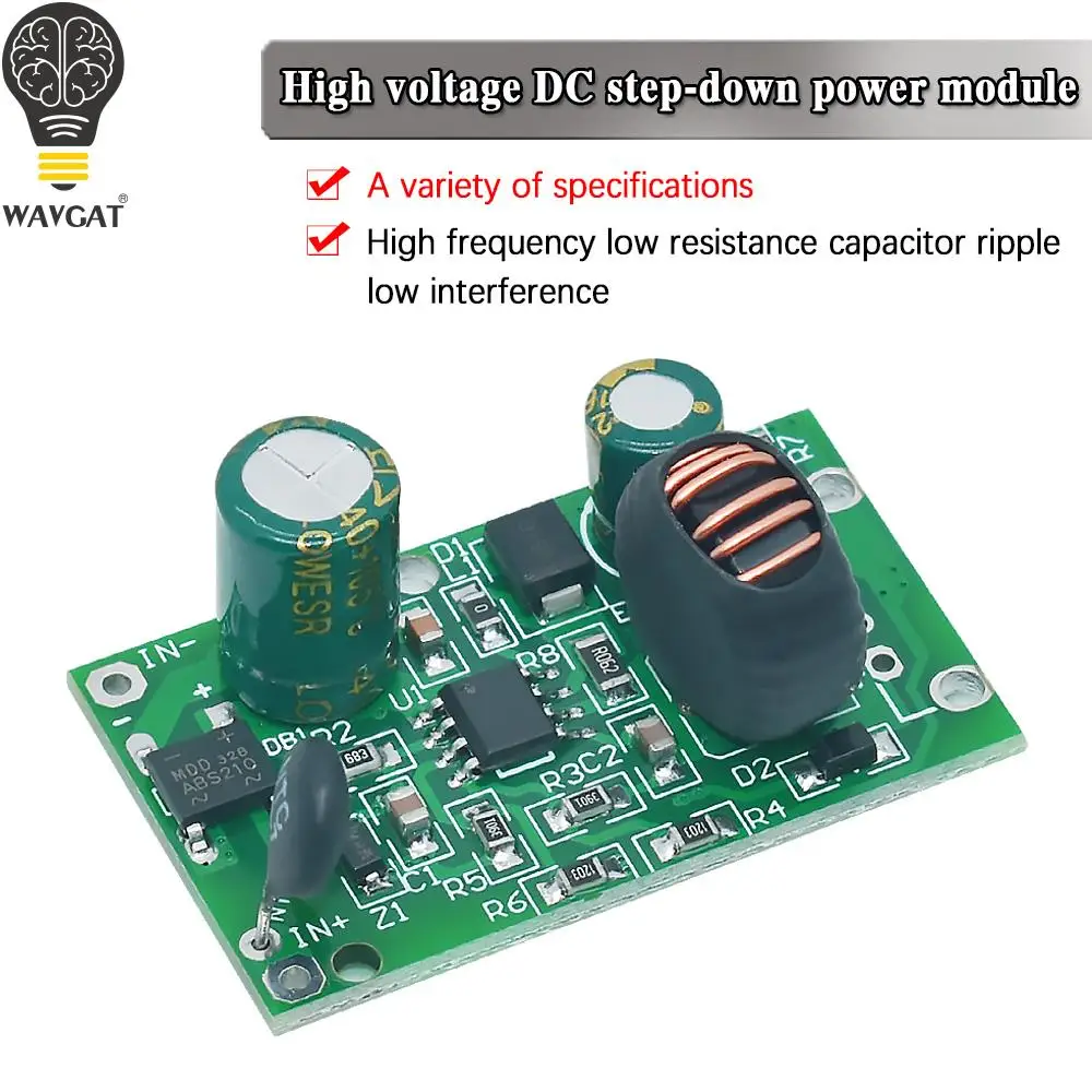 WAVGAT 12-91V High voltage DC power module 84V 72V 60V 48V 24V 12V to 12V 5V 2A voltage drop plate battery car charging