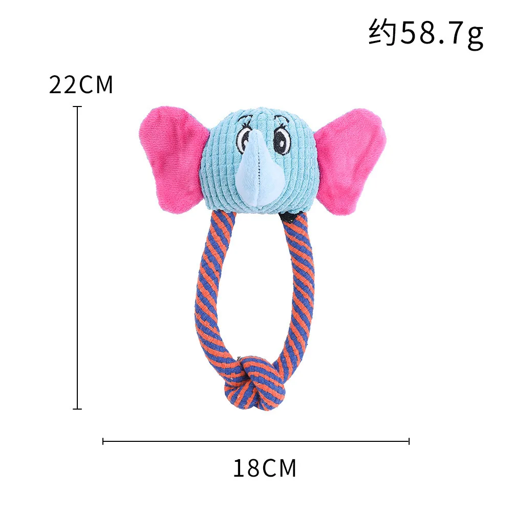 Plush Dog Toy Animals Shape Bite Resistant Squeaky Toys Corduroy Dog Toys for Small Large Dogs Puppy Pets Training Accessories
