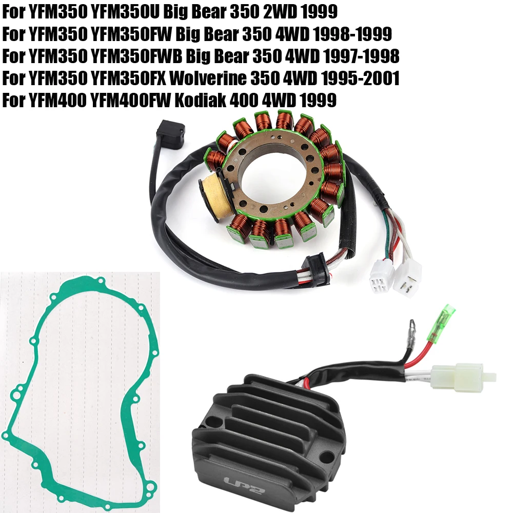 

Stator Coil Gasket Rectifier For Yamaha YFM350 YFM350U YFM350FW YFM350FWB Big Bear 350 YFM350FX Wolverine YFM400 YFM400FW Kodiak