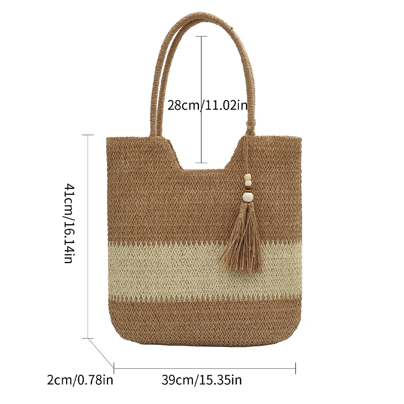 1 straw women\'s shoulder bag handbag Fashion casual summer new Hawaiian style beach holiday seaside environmental protection