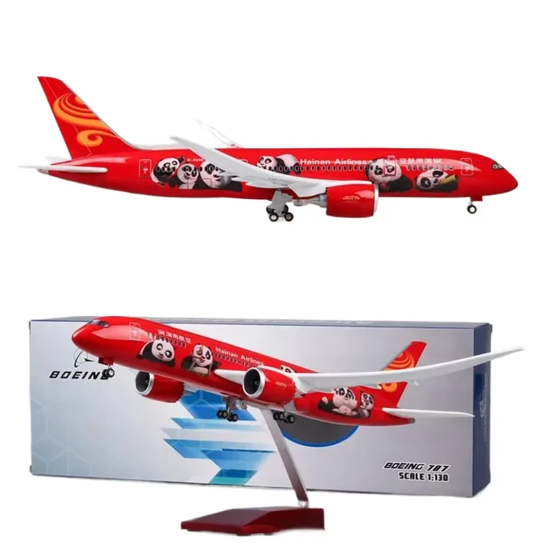 43CM 1/130 Scale Airplane  B787 China Hainan Airline Model W Light and Wheel Diecast Plastic Resin Plane For Collection