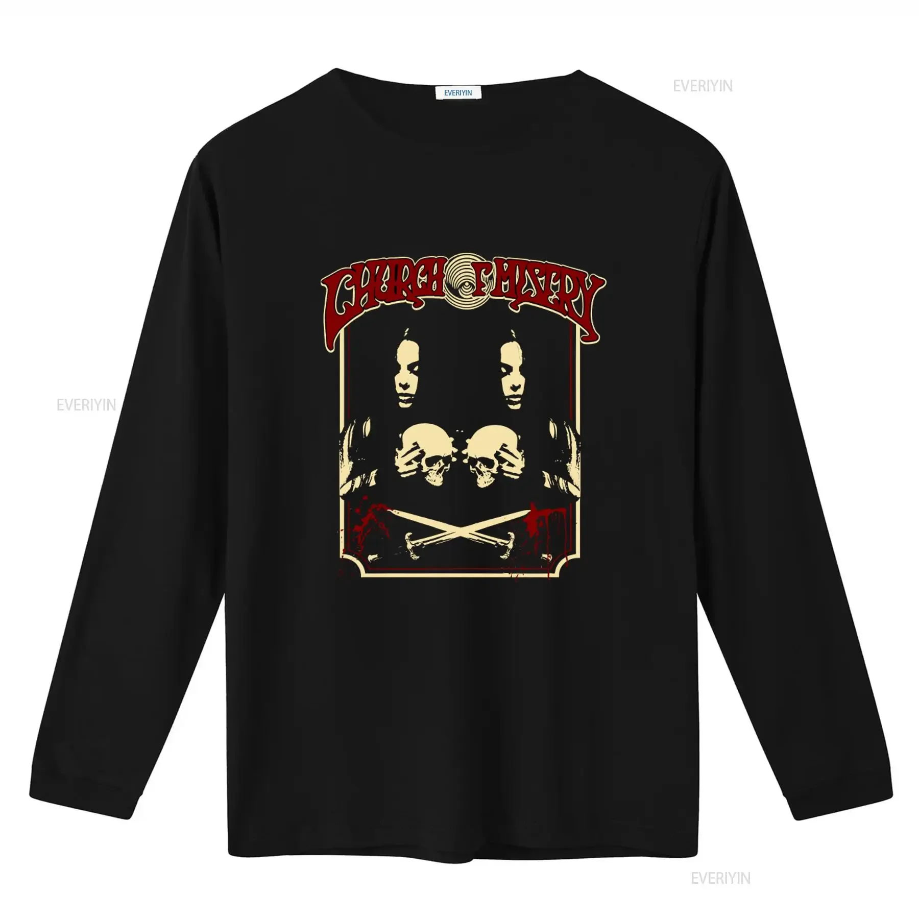 CHURCH OF MISERY Dual Skull Girl T Shirt for Rock Band Gothic Punk Style vintage Washed Unisex Breathable designer clothes