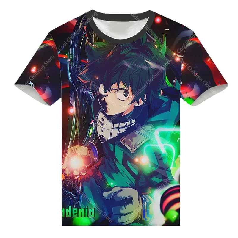 My Hero Academia Summer Boys Girls Short Sleeve T-shirt Cute Casual Fashion Parents Kids Short Sleeve T-shirt