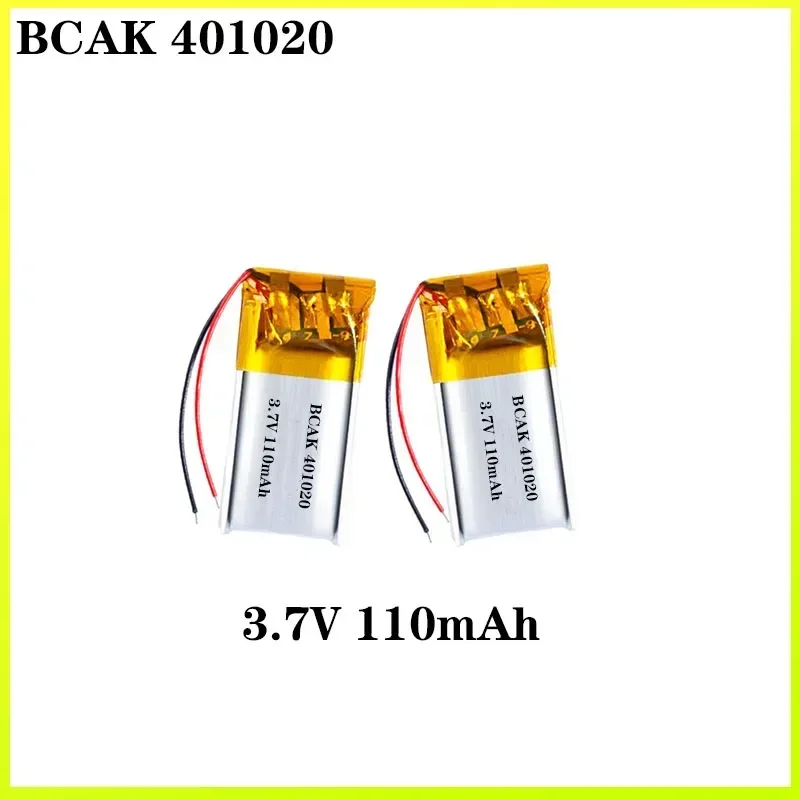 

401020 BCAK 8PCS Polymer Lithium Quality Battery 3.7V 110mAh Bluetooth Headsets Recording Pens Small Toys Bluetooth Speakers