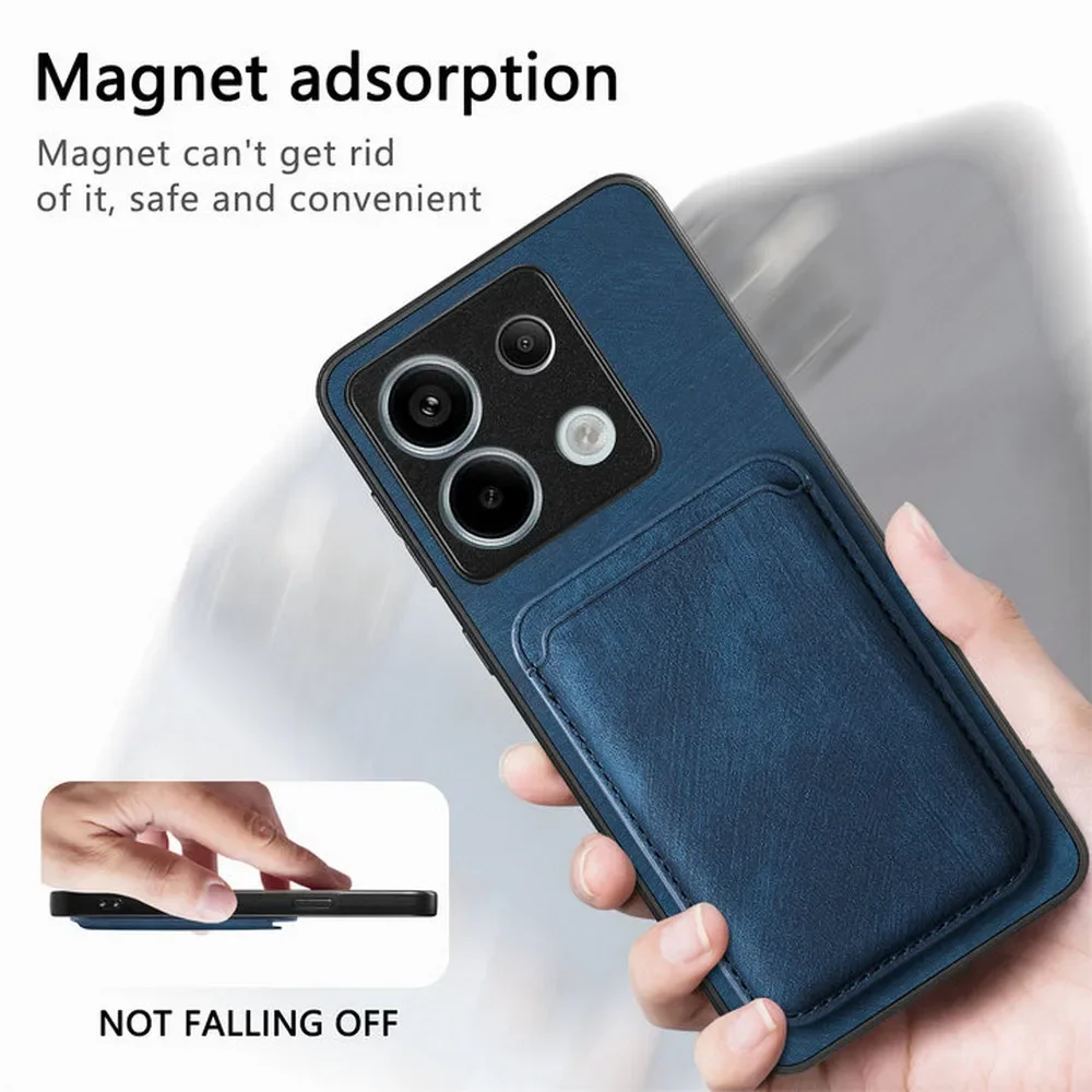 Magsafe Case For Xiaomi Redmi Note 13 Pro 5G 4G 2IN1 Detachable Leaher Card Back Cover For Redmi Note 13 Pro Plus Turbo 3 Funda