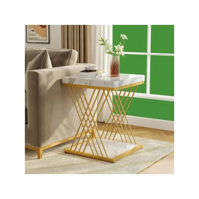 طاولة نهاية خشبية - أثاث حديث لغرفة المعيشة أو غرفة النوم أو المكتب، تصميم أنيق مع رف تخزين، منزل متعدد الاستخدامات