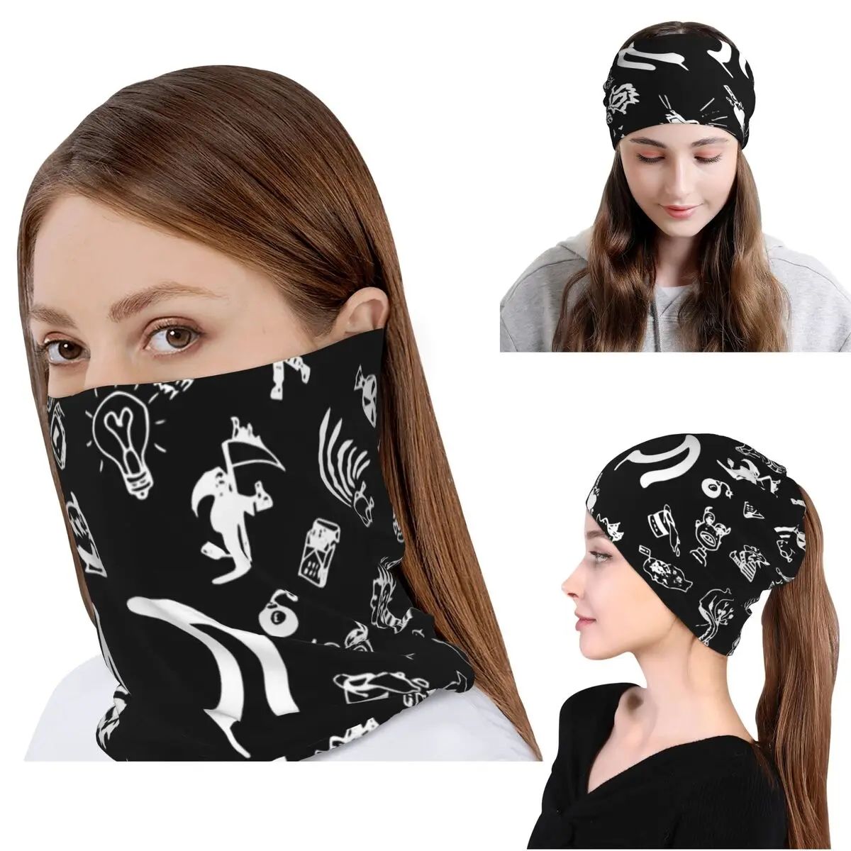 Yungblud Drawings Tattoo Sheet Bandana Neck Gaiter Wrap Scarf Warm Face Mask Beanies Hat Unisex Adult Winter