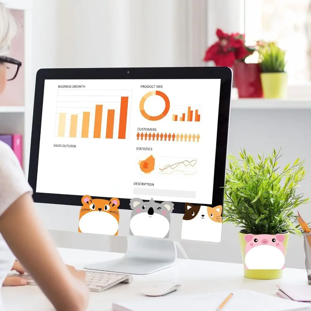 12Pcs Cute Animal Sticky Notes Set Thickened 30 Sheets Self-Adhesive Sticky Notes Removable Square Memo Pad Student