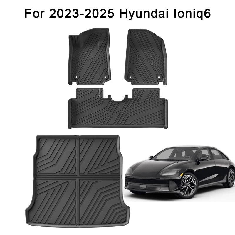 

All Weather TPE Floor Mats for LHD Hyundai Ioniq 6 2023 2024 2025 Rear Trunk Cargo Mat & Floor Liners Ioniq 6 Accessories RHD