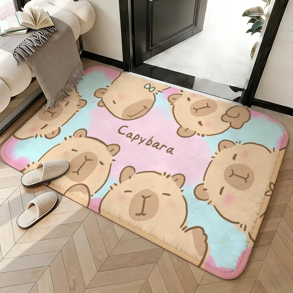 Soft Absorbent Non-Slip Rug Animal Capybara Floor Mat Home Decor Doormat Bedroom Floor Mat Shower Carpet