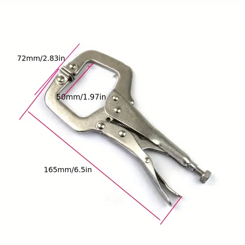 1/2pcs 6in Heavy-Duty Locking C-Clamp Pliers Adjustable Welding Clamp Clip and Regular Tips Woodworking Welding Fixing Hand Tool