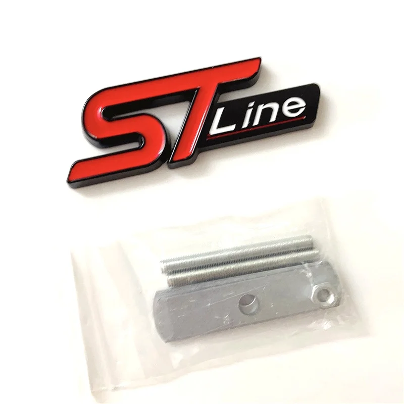 3D Metal ST Line Logo Car Front Grill Emblem Sticker Trunk Badge For Ford Kuga MK3 MK4 S Max Focus Puma Fiesta Accessories - view 4