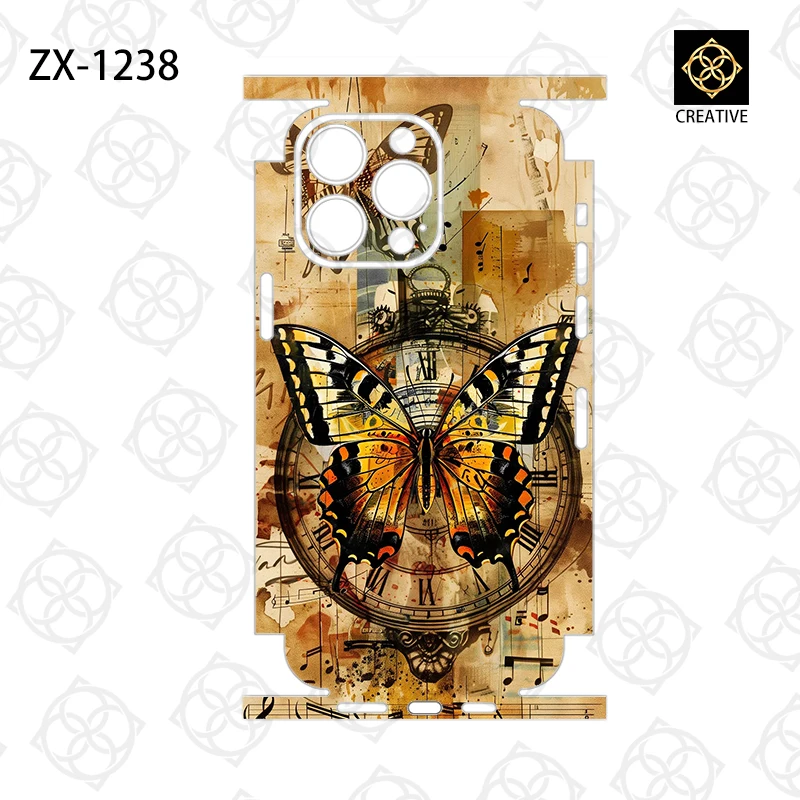 Full Coverage Colorful Phone Stickers Film For iPhone16 15 13 14 Pro Max 3M Back Skins Sticker For iPhone13 Mini Cover Film