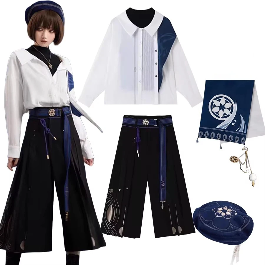 Genshin Impact Official Merch MiHoYo Original Theme Wanderer Shirt Suit Tote Bag Culotte Pants Scarf Beret Necklace Brooch