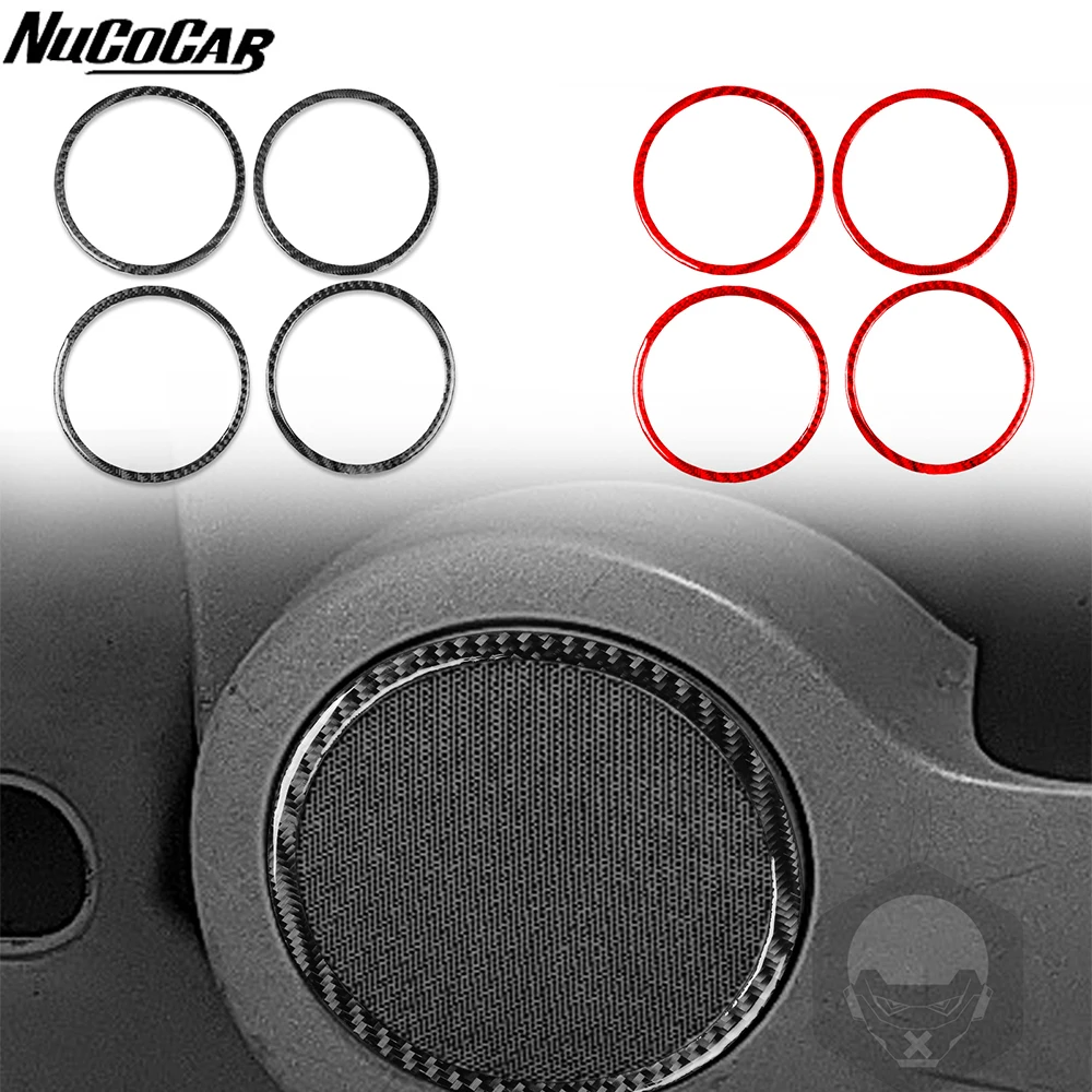 For Renault Scenic 2003-2009 Carbon Fiber Door audio speaker panel Trim frame Car Accessories Interior Decorative Stickers