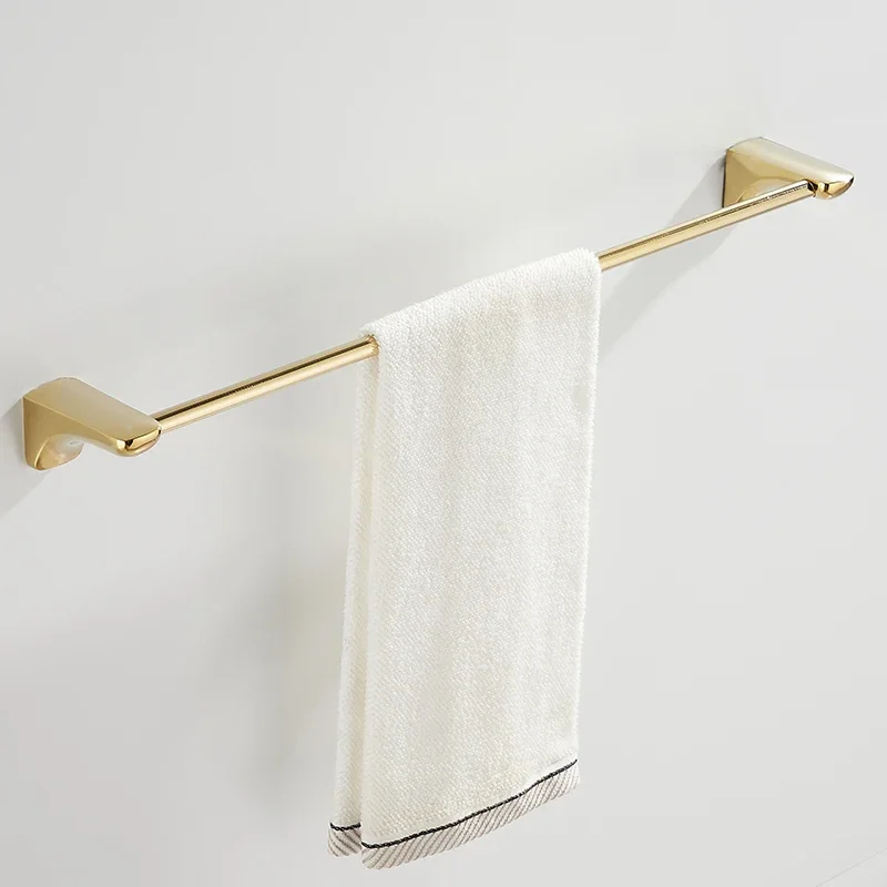 Towel bar bathroom towel rack golden bathroom hanging pendant without punching and lengthening single rod