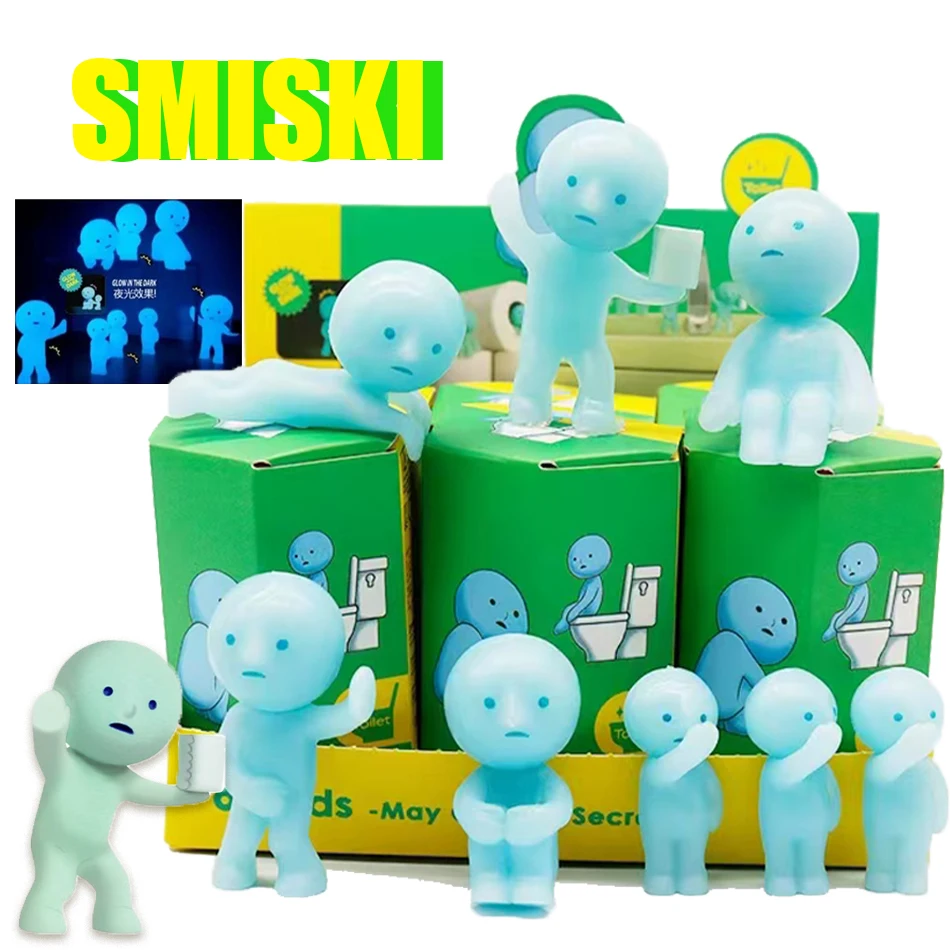 جديد SMISKI صندوق أعمى Noctilucent الأخضر دمية صندوق الغموض عمل أرقام الديكور المشجعين الأطفال هدايا عيد الميلاد عيد الميلاد