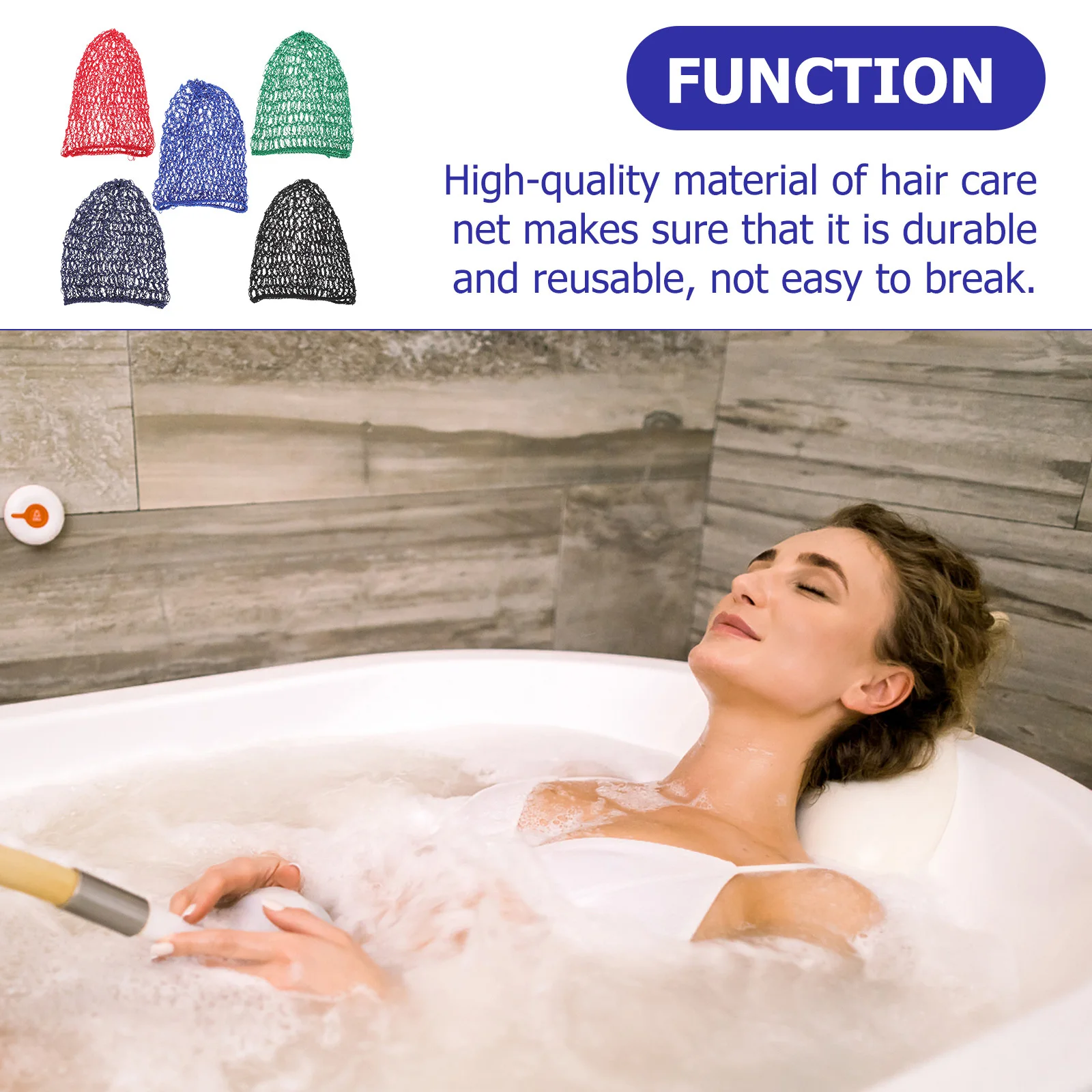 

5Pcs Hair Care Net Cover Skin Friendly Reusable Elastic Design for Long Curly Natural Braids Home Use Hair Net Cover