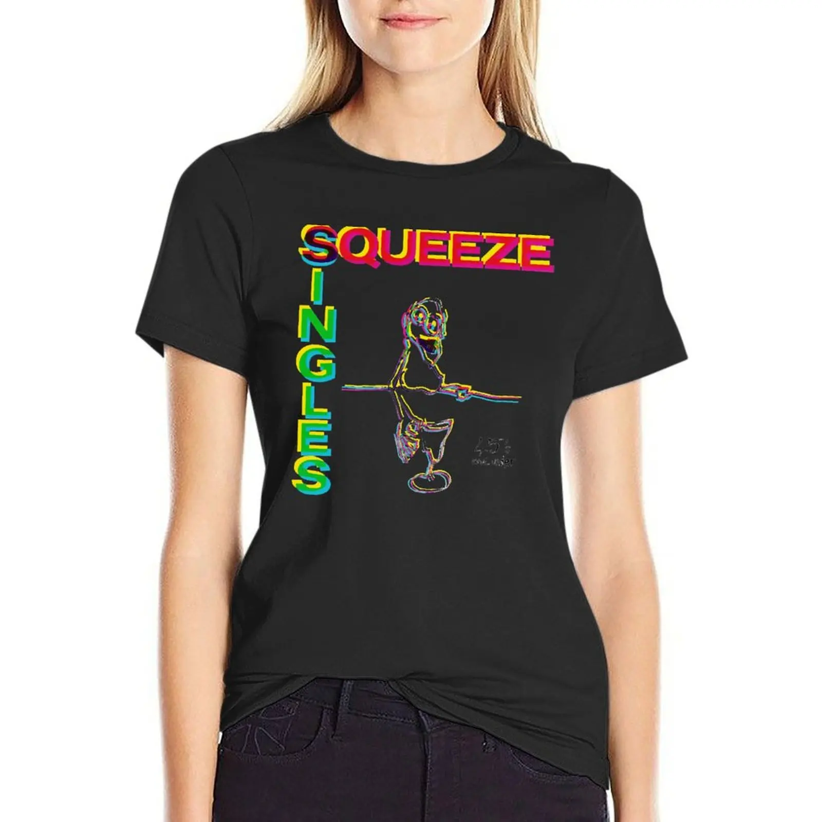 SQUEEZE BAND T-shirt Short sleeve tee summer tops tight shirts for Women