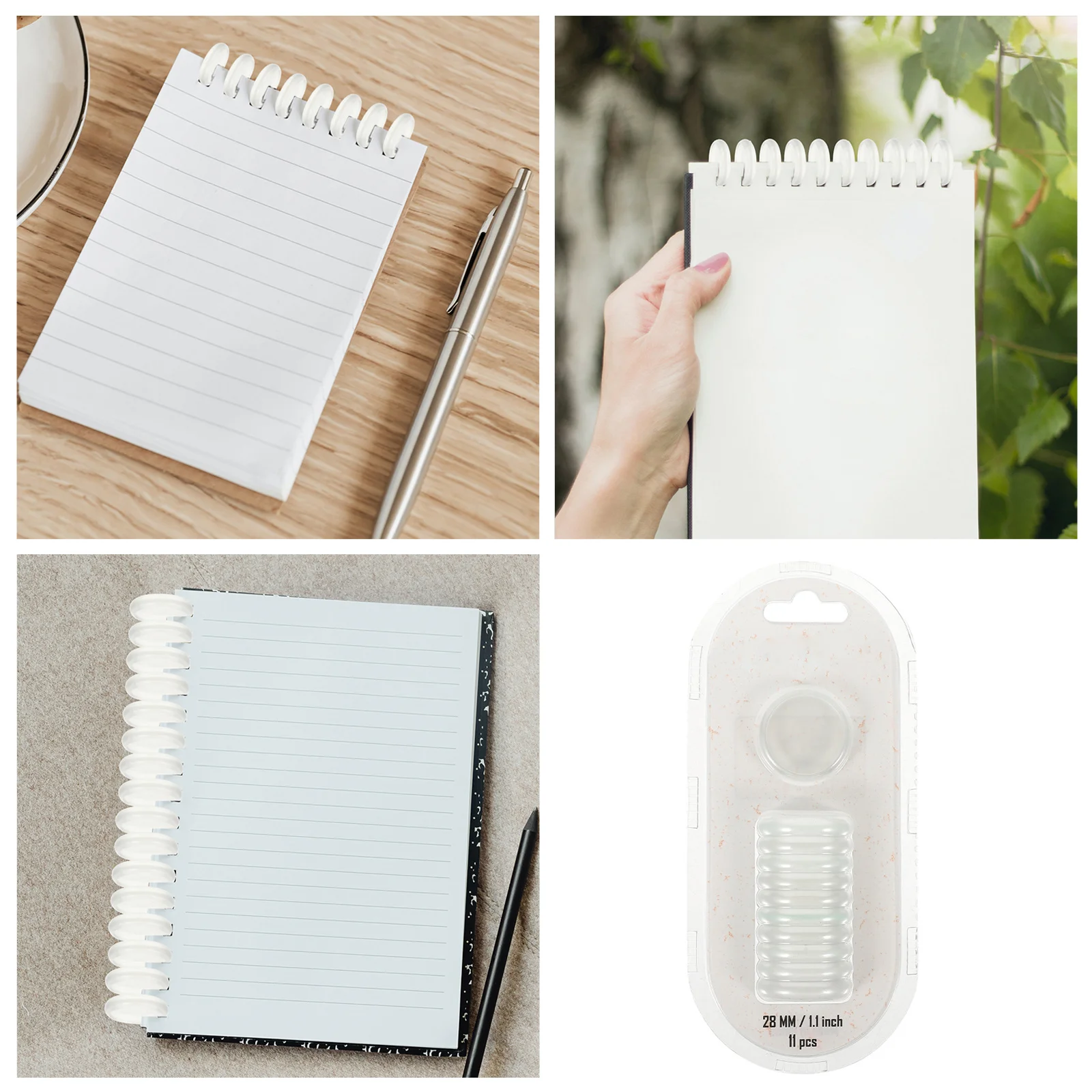 

55pcs Discbound Discs Binder Clips Notebooks Plastic Binding Clear DIY Planner Round Corner Abs Material Notebook