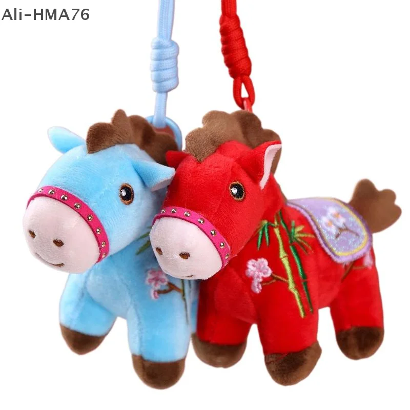 

1Pc 5.51inch 2026 New Year Mascot Red Little Horse Doll Toy Soft Stuffed Plush Animal Horse Doll Toy for Children Christmas Gift