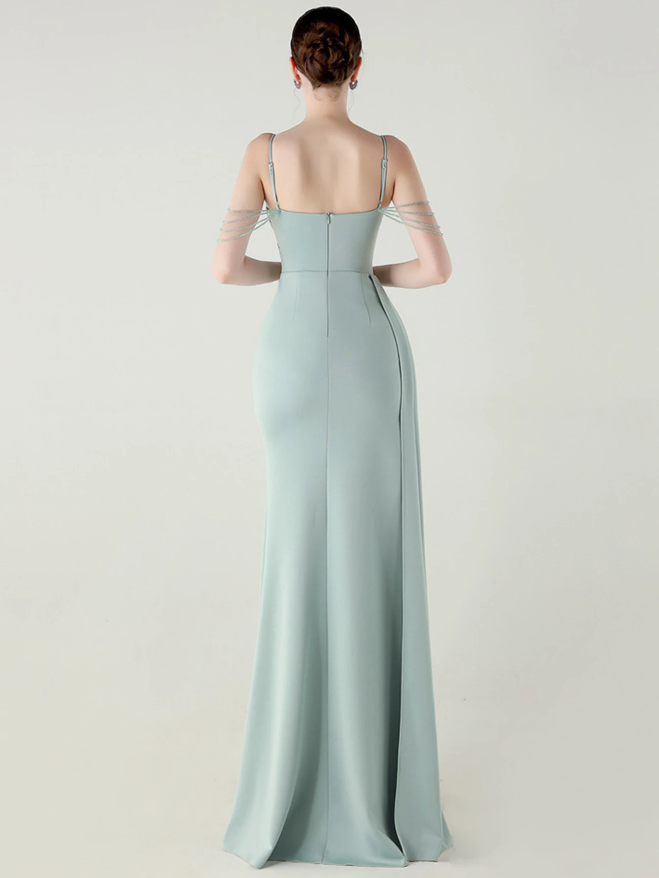 Sexy dos nu slip strass robe d'été femmes fête de mariage longues robes 2025 femme élégante robes de soirée d'anniversaire vestidos