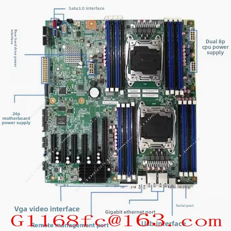 RD450X Main Board Dual X99 Server Main Board C612 Chip E-ATX, 2680v4 Support Unique Display