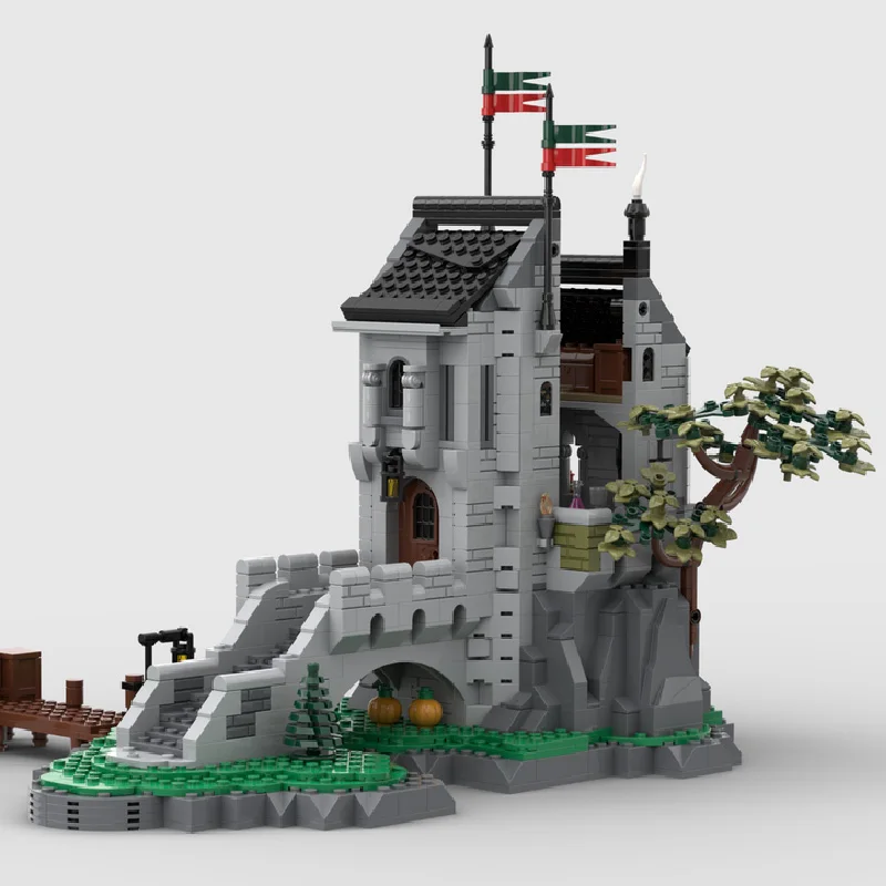 1383 PCS MOC Medieval Fortress Model Building Watch Tower Architecture Block DIY Kid Assembly Bricks Toys Useful Christmas Gift