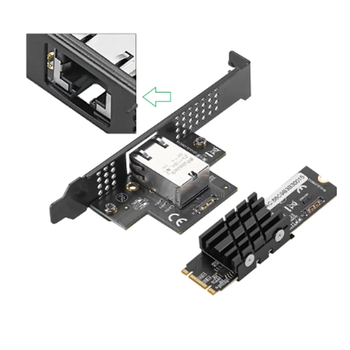 M.2 to Single Port 10 Gbase Ethernet Gigabit Nic B Key M Key 10G/2.5G/1000M RJ45 Lan Network Adapter Card AQC107