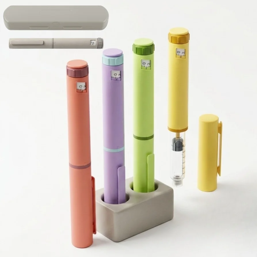 2/1PC Reusable Insulin Injection Pen with Adjustable Dose Dial, Compatible with 3ml Cartridge, Durable Portable Insulin Injector