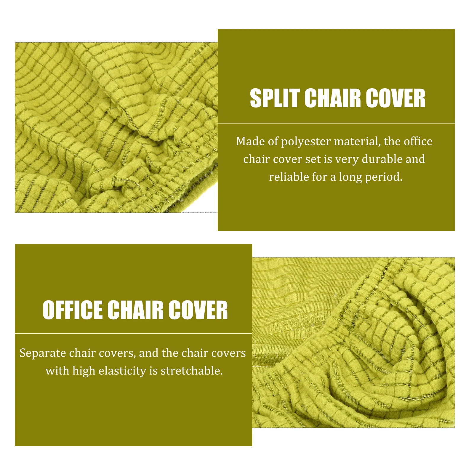

1 Set Office Stretch Computer Chair Covers Protector Seat Backrest Cover Split Design Removable Slipcover Set Polyester Dust