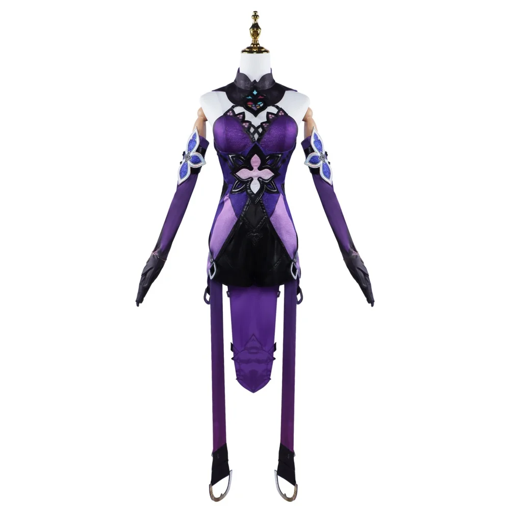 Honkai-Star Rail For§ Hall Cosplay Costume, Black FzAugur, Fortune Seer, Perruque, Robe, Uniforme, Sauna Wear, Halloween Party, Trempé