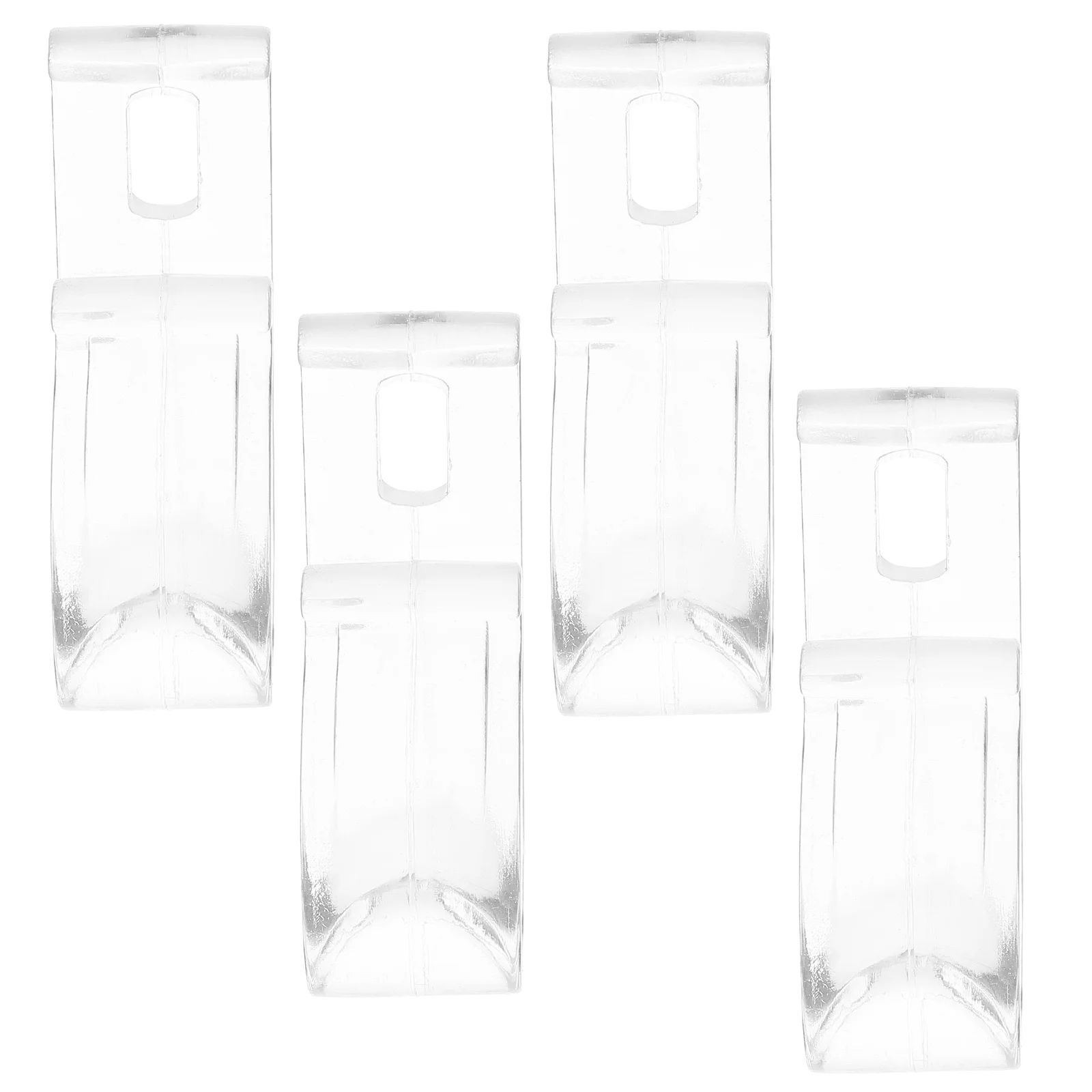 4 Pcs Curtain Positioning Hook Clear Clips Clamps Roller Decorative Drapery Fixing Rubber Stopper Hooks Window Blind