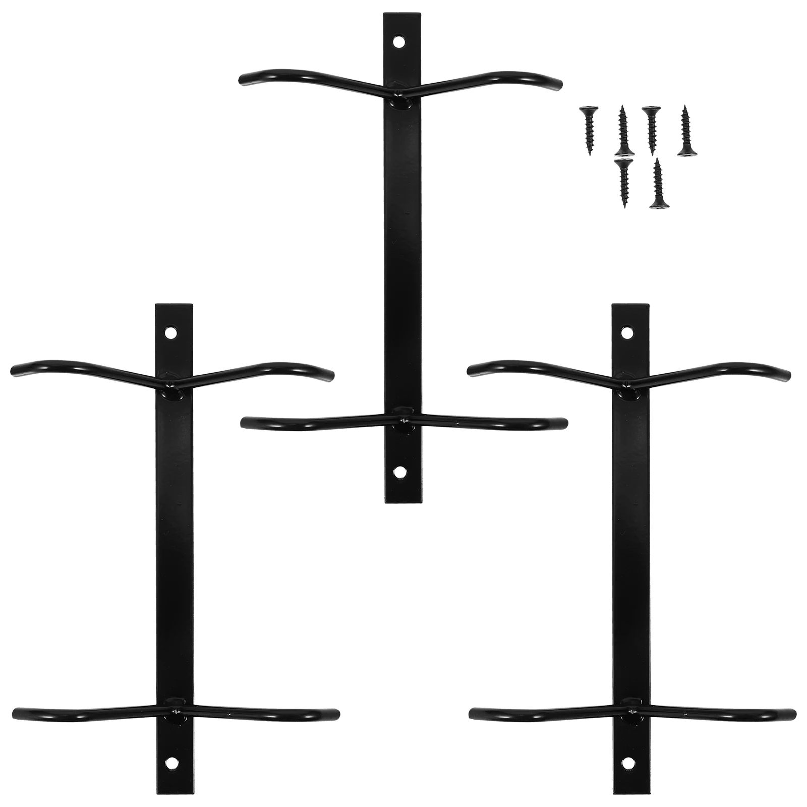 

3 Sets Holders Spatula Rack Coffee Mug under Cabinet Hanger Household Cups Black