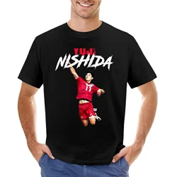 原宿-男性用グラフィックTシャツ,yuji nishida,日本のバレーボール,プラスサイズのトップス,ヒップホップウェア,夏のノベルティ